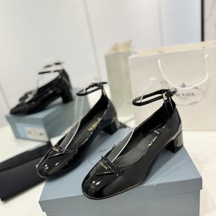 Pra Pumps 40 Square Sole Black Patent Leather