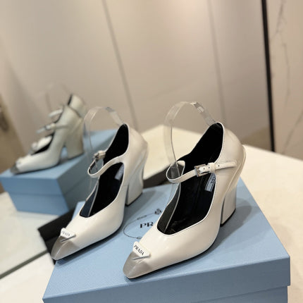 PRA BRUSHED PUMPS WHITE LAMBSKIN