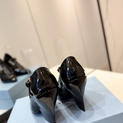 PRA BRUSHED PUMPS BLACK LAMBSKIN