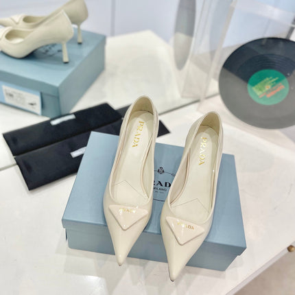 Pra Pumps 75 White Patent Leather