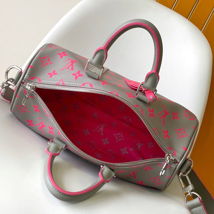LV 26S KEEPALL 34 IN DARK GREY MONOGRAM CANVAS