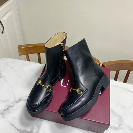 GUCCI 26S HORSEBIT BOOTS 40 MM IN BLACK CALFSKIN
