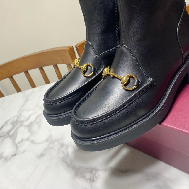 GUCCI 26S HORSEBIT BOOTS 40 MM IN BLACK CALFSKIN