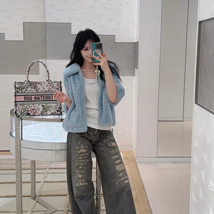 DIOR 25S RIPPED WIDE-LEG PANTS 706