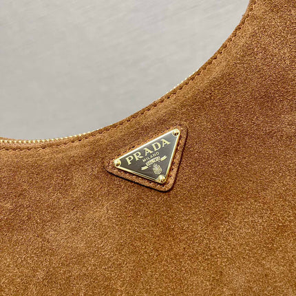 HOBO BAG 23 IN RUSSET BROWN SUEDE GOLD CHAIN