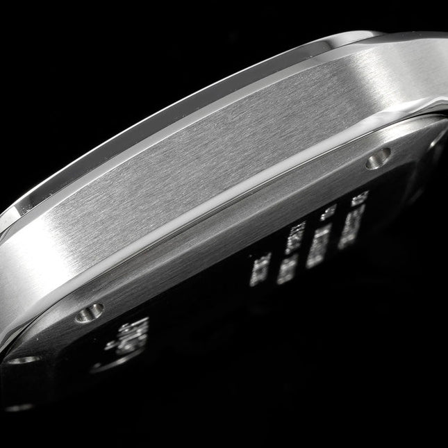 SANTOS MEDIUM MODEL DE CARTIER WATCH SILVER CASE WITH GREEN FOREST DIAL