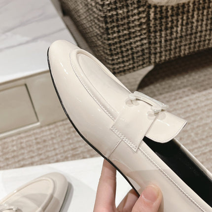 TRIOMPHE LOAFER IN WHITE PATENT CALFSKIN