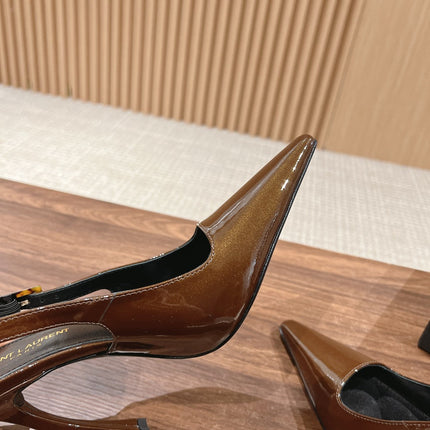 SL DUNE SLINGBACK PUMPS COPPER POLISHED CALFSKIN