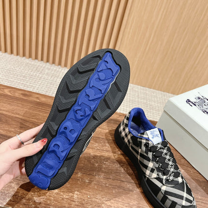 BURBERRY 26S SNEAKERS IN BLACK FABRIC PLAID