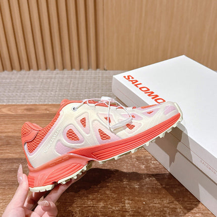 ALO 25S SALOMON XT WHISPER IN ORANGE MESH FABRIC AND WHITE LAMBSKIN