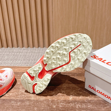 ALO 25S SALOMON XT WHISPER IN ORANGE MESH FABRIC AND WHITE LAMBSKIN