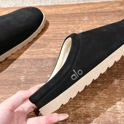 ALO 25S MULE IN BLACK SUEDE