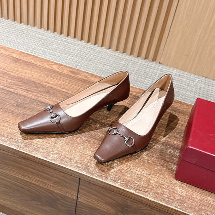 GUCCI 26S VITTORIA PUMPS 60 MM IN BROWN LAMBSKIN