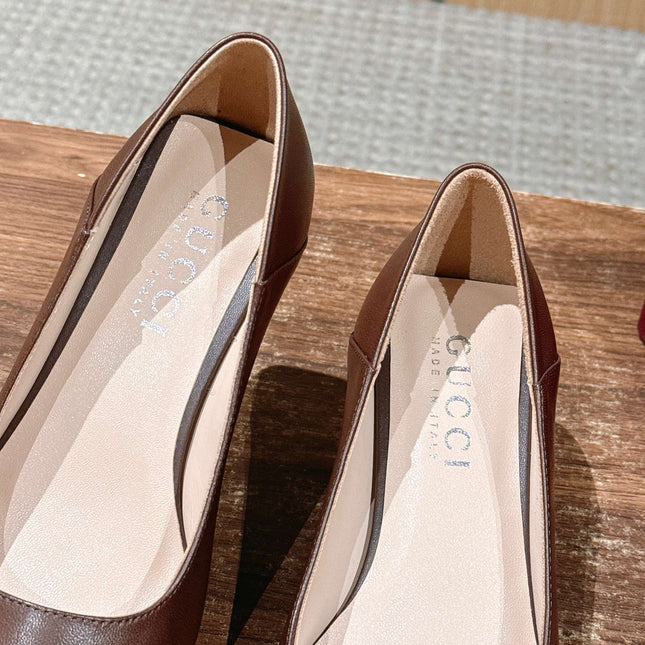 GUCCI 26S VITTORIA PUMPS 60 MM IN BROWN LAMBSKIN