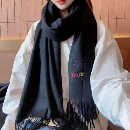 CLASSIC SCARF 200 CM IN BLACK CASHMERE  402267