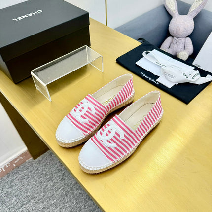 CC SLIP-ON 25S IN PINK AND WHITE FABRIC WITH STRIPED PATTERN