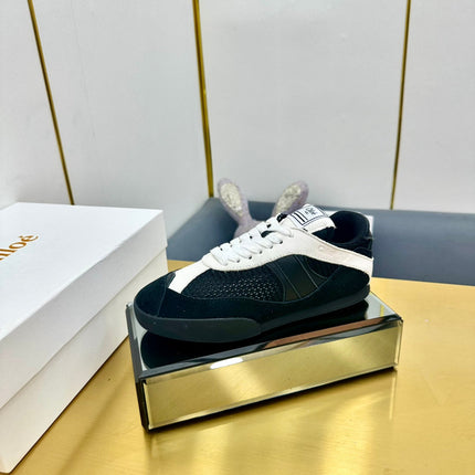 CHLOE 26S SKATE SNEAKERS IN WHITE CALFSKIN MIX BLACK MESH