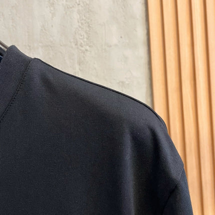 LV BLACK COTTON T-SHIRT EMBROIDERED LOGO 238862