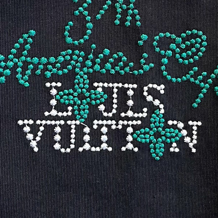 LV T-SHIRT IN BLACK EMBROIDERED LOGO PURE COTTON 238776