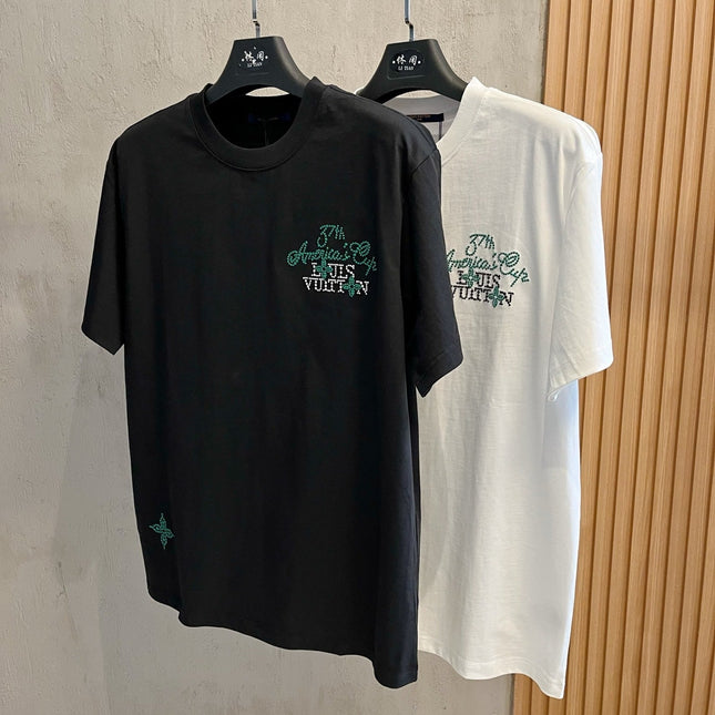 LV T-SHIRT IN WHITE EMBROIDERED LOGO PURE COTTON 238777