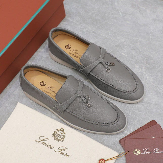 LP SUMMER CHARMS WALK LOAFERS LIGHT GRAY LAMBSKIN