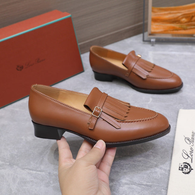 LP 26S SERGIO TASSEL LOAFERS IN CARAMEL BROWN CALFSKIN GOLD HARDWARE