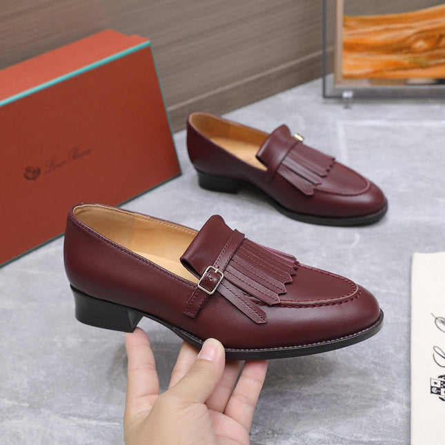 LP 26S SERGIO TASSEL LOAFERS IN BURGUNDY RED CALFSKIN GOLD HARDWARE