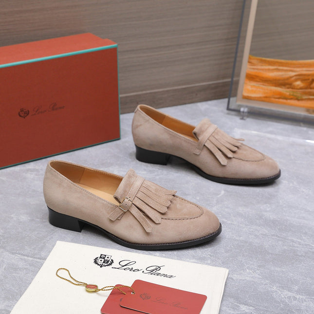 LP 26S SERGIO TASSEL LOAFERS IN LIGHT BROWN SUEDE GOLD HARDWARE