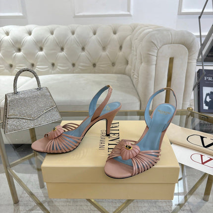 VALENTINO 26S HEEL SANDALS 80 MM IN NUDE CALFSKIN