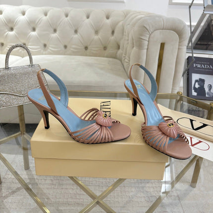 VALENTINO 26S HEEL SANDALS 80 MM IN NUDE CALFSKIN