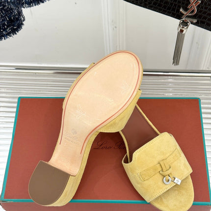 HIGH HEELS IN YELLOW SUEDE AND LAMBSKIN