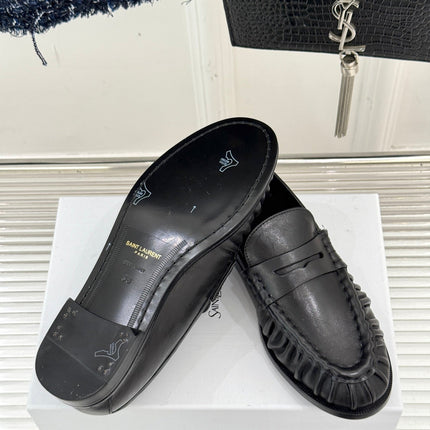YSL 25S LOAFERS IN BLACK LAMBSKIN