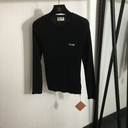 MIUMIU FITTED RIBBED KNIT TOP STYLE 287