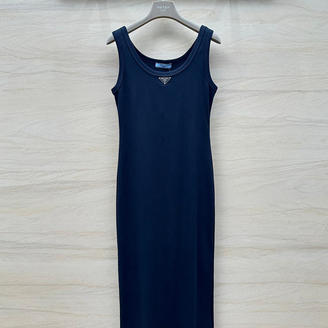 PRADA 26S SLEEVELESS CREW NECK DRESS 654