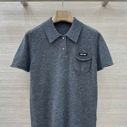 MIUMIU SHORT-SLEEVE TURTLENECK SWEATER STYLE 695