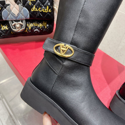 VALENTINO 25S KNEE-HIGH BOOTS IN BLACK CALFSKIN STYLE 7