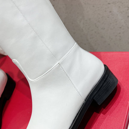 VALENTINO 25S KNEE-HIGH BOOTS IN WHITE CALFSKIN STYLE 6