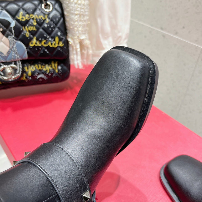 VALENTINO 25S KNEE-HIGH BOOTS IN BLACK CALFSKIN STYLE 1