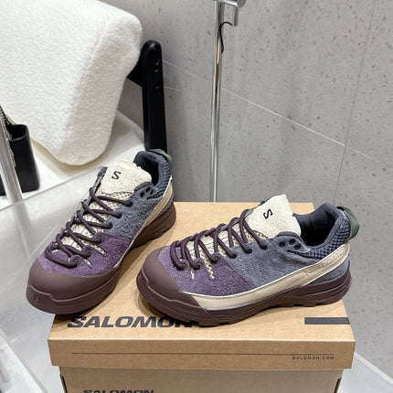 ALO 25S SALOMON AERO GLIDE 3 IN PURPLE AND GREY SUEDE
