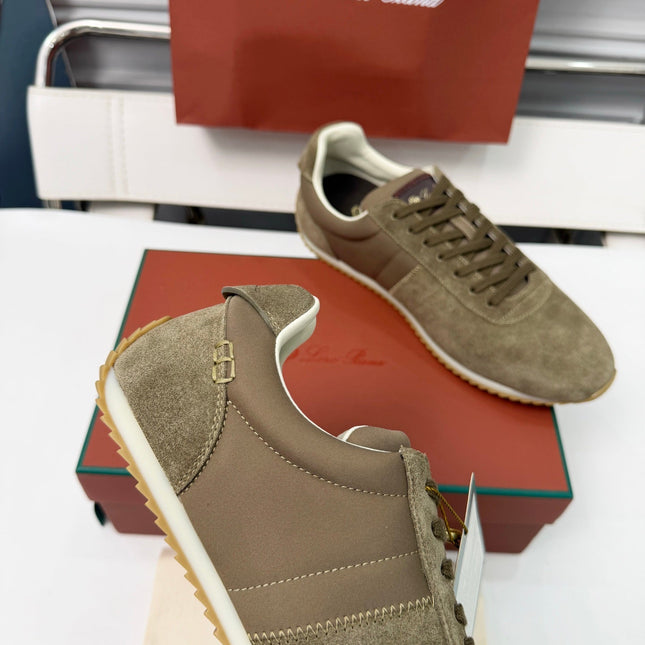 LP 26S WEEKENDER SNEAKERS IN TAUPE BROWN SUEDE & TECHNICAL FABRIC