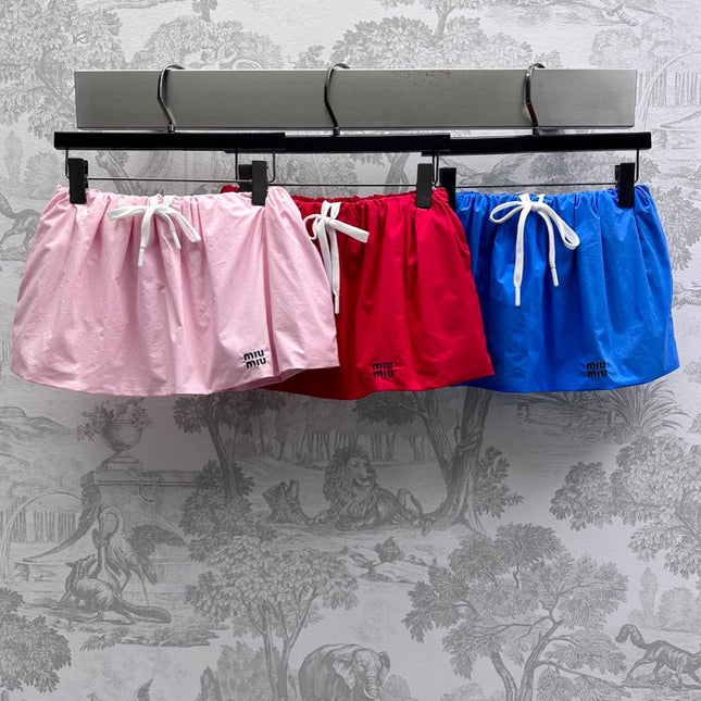 MIUMIU PLEATED DRAWSTRING MINI SKIRT 267801