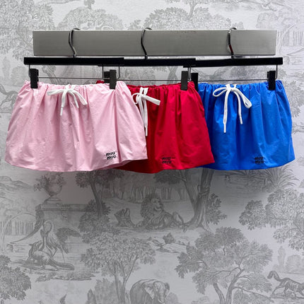 MIUMIU PLEATED DRAWSTRING MINI SKIRT 267800