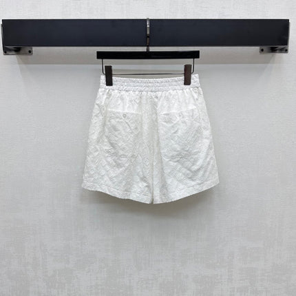 LV WHITE STRETCH SHORTS 263748