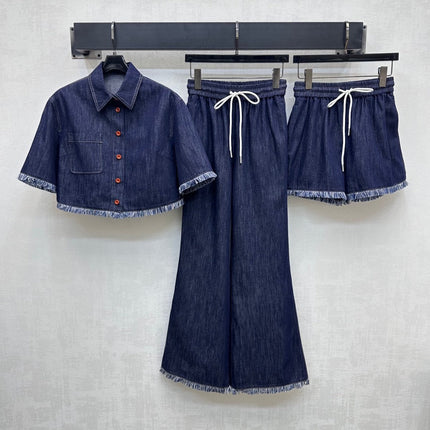 ZIMMERMAN 25S SHORT SLEEVE DENIM SHIRT 264724