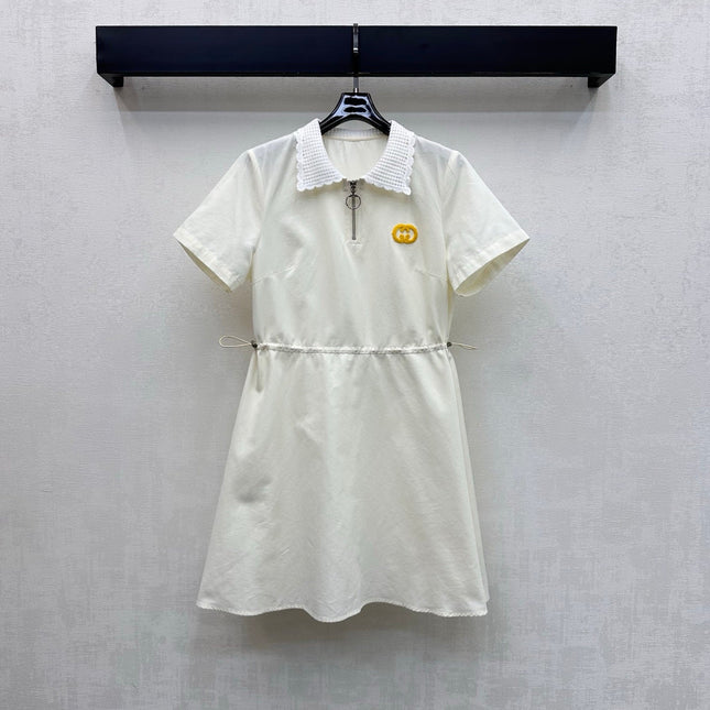 GUCCI 26S SHORT-SLEEVE COLLARED MINI DRESS 481