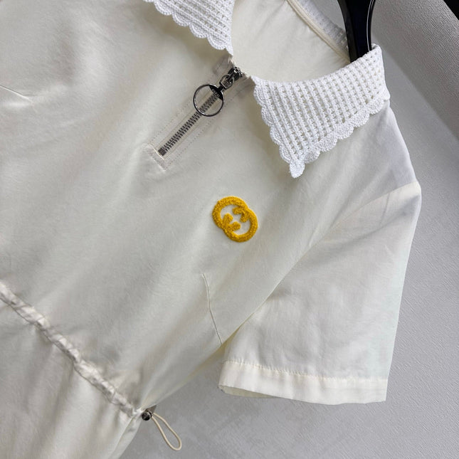 GUCCI 26S SHORT-SLEEVE COLLARED MINI DRESS 481