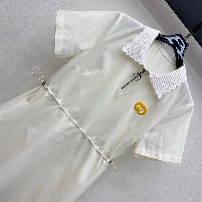 GUCCI 26S SHORT-SLEEVE COLLARED MINI DRESS 481