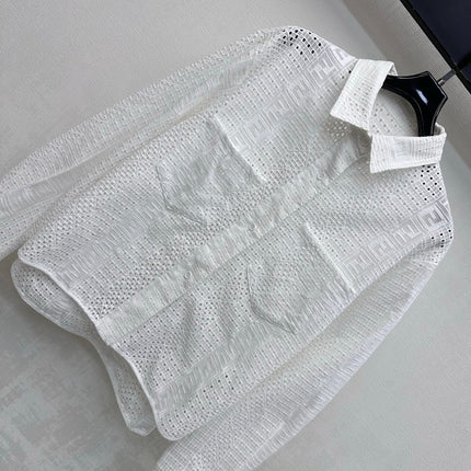 FENDI 26S SHIRT AND LACE SHORTS SET 366