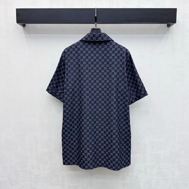 GUCCI 26S SHORT-SLEEVE MONOGRAM SHIRT 394