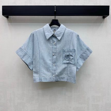CHANEL 26S SHORT-SLEEVE DENIM SHIRT 1434